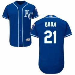 Mens Majestic Kansas City Royals 21 Lucas Duda Royal Blue Alternate Flex Base Authentic Collection MLB Jersey