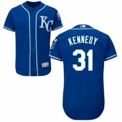 Mens Majestic Kansas City Royals 31 Ian Kennedy Royal Blue Alternate Flex Base Collection 2018 World Series Jersey 