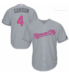 Mens Majestic Kansas City Royals 4 Alex Gordon Replica Grey 2016 Mothers Day Cool Base MLB Jersey