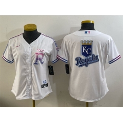 Women Kansas City Royals Team Big Logo White 2026 City Connect Stadium Stitched Baseball Jersey  