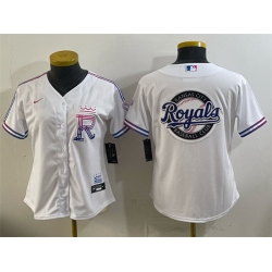 Youth Kansas City Royals Team Big Logo White 2026 City Connect Stadium Stitched Baseball JerseyS