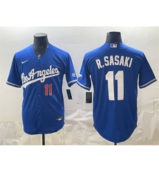 Men Los Angeles Dodgers 11 Roki Sasaki Royal Alternate Stadium Stitched Baseball Jersey Men Los Angeles Dodgers 11 Roki Sasaki Royal Alternate Stadium Stitched Baseball Jersey