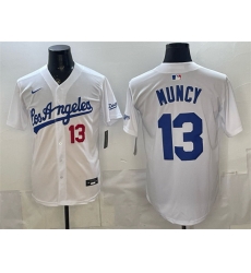 Men Los Angeles Dodgers  13 Max Muncy White Alternate Stadium Stitched Baseball Jersey