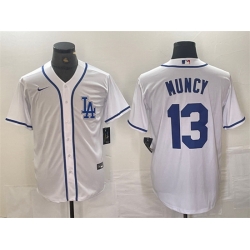 Men Los Angeles Dodgers 13 Max Muncy White Cool Base Stitched Baseball Jersey