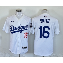 Men Los Angeles Dodgers 16 Will Smith White 2024 Limited Stitched Baseball Jersey