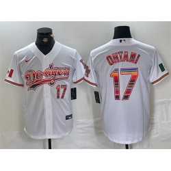 Men Los Angeles Dodgers 17 Shohei Ohtani White Mexico Cool Base Stitched Baseball Jersey