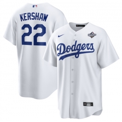 Men Los Angeles Dodgers 22 Clayton Kershaw White 2025 World Series Home Cool Base Stitched Baseball Jersey Men Los Angeles Dodgers 22 Clayton Kershaw White 2025 World Series Home Cool Base Stitched Baseball Jersey