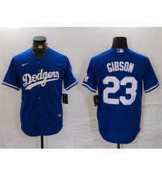 Men Los Angeles Dodgers 23 Kirk Gibson Blue Cool Base Stitched Baseball Jersey