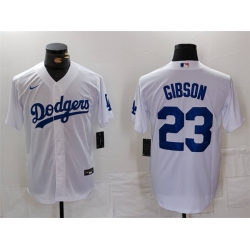 Men Los Angeles Dodgers 23 Kirk Gibson White Cool Base Stitched Baseball Jersey