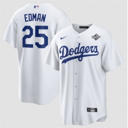 Men Los Angeles Dodgers 25 Tommy Edman White 2025 World Series Home Cool Base Stitched Baseball Jersey Men Los Angeles Dodgers 25 Tommy Edman White 2025 World Series Home Cool Base Stitched Baseball Jersey
