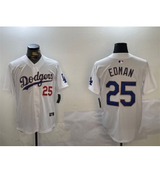 Men Los Angeles Dodgers 25 Tommy Edman White Gold Home Limited Stitched Baseball Jersey