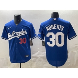 Men Los Angeles Dodgers  30 Dave Roberts Royal Alternate Stadium Stitched Baseball Jersey
