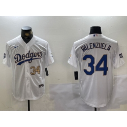 Men Los Angeles Dodgers 34  White Gold Championship Cool Base Stitched Jersey 1