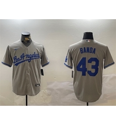 Men Los Angeles Dodgers 43 Anthony Banda Grey Cool Base Stitched Baseball Jersey