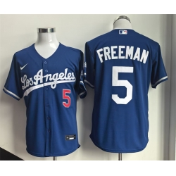 Men Los Angeles Dodgers  5 Freddie Freeman Royal 2026 Gold Collection Stadium Stitched Baseball Jersey