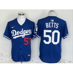 Men Los Angeles Dodgers 50 Mookie Betts Blue 2024 Limited Stitched Baseball Jersey