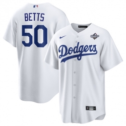 Men Los Angeles Dodgers 50 Mookie Betts White 2025 World Series Home Cool Base Stitched Baseball Jersey Men Los Angeles Dodgers 50 Mookie Betts White 2025 World Series Home Cool Base Stitched Baseball Jersey
