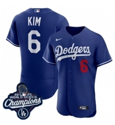 Men Los Angeles Dodgers 6 Hyeseong Kim 2026 Champions Royal Cool Base Stitched Baseball Jersey