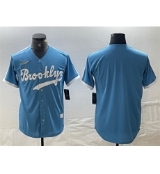 Men Los Angeles Dodgers Blank Light Blue Throwback Cool Base Stitched Baseball Jersey