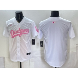 Men Los Angeles Dodgers Blank White Pink Vapor Limited Stitched Baseball Jersey