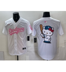 Men Los Angeles Dodgers Hello Kitty White Pink Vapor Limited Stitched Baseball Jersey Men Los Angeles Dodgers Hello Kitty White Pink Vapor Limited Stitched Baseball Jersey