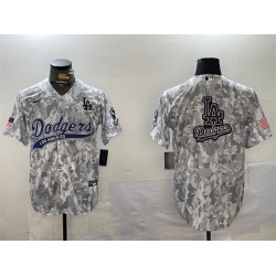 Men Los Angeles Dodgers Team Big Logo 2024 Arctic Camo Stitched Baseball Jersey