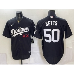 Men Los Angeles Dodgers x KAWS  50 Mookie Betts Black Vapor Premier Limited Stitched Baseball Jersey