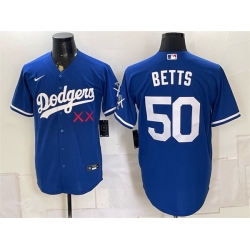 Men Los Angeles Dodgers x KAWS  50 Mookie Betts Royal Vapor Premier Limited Stitched Baseball Jersey