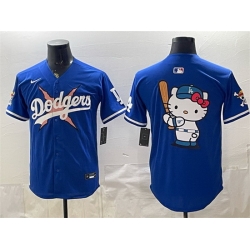 Men Los Angeles Dodgers x One Piece Team Big Logo Royal Vapor Premier Limited Stitched Baseball Jersey