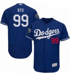 Mens Majestic Los Angeles Dodgers 99 Hyun Jin Ryu Royal Blue Flexbase Authentic Collection 2018 World Series Jersey