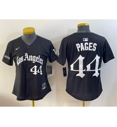 Women Los Angeles Dodgers  44 Andy Pages Black LA Gothic Style Limited Stitched Baseball Jersey  
