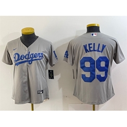 Women Los Angeles Dodgers 99 Joe Kelly Grey Stitched Jersey 1