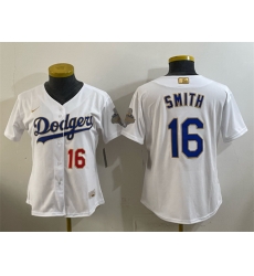 Youth Los Angeles Dodgers 16 Will Smith White 2026 Gold Collection Stadium Stitched Baseball Jersey Youth Los Angeles Dodgers 16 Will Smith White 2026 Gold Collection Stadium Stitched Baseball Jersey