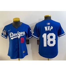 Youth Los Angeles Dodgers  18 MVP Royal 2025 World Series Champions Patch Limited Stitched Baseball Jersey
