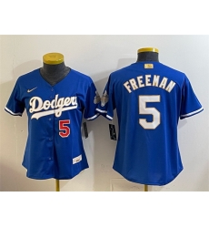 Youth Los Angeles Dodgers  5 Freddie Freeman Royal 2026 Alternate Gold Collection Stadium Stitched Baseball Jersey
