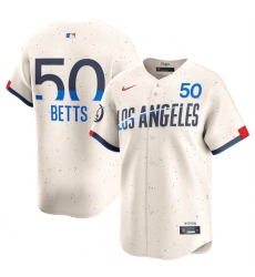 Youth Los Angeles Dodgers 50 Mookie Betts Cream 2024 City Connect Limited Stitched Baseball Jersey