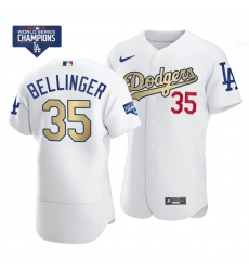 Youth Los Angeles Dodgers Cody Bellinger 35 Gold Program White Flex Base Stitched Jersey