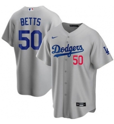 Youth Los Angeles Dodgers Mookie Betts #50 Gray Flex Base 2024 Home Stitched Jersey II