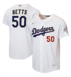 Youth Los Angeles Dodgers Mookie Betts Nike White 2026 Gold Collection Home Replica Jersey