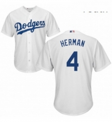 Youth Majestic Los Angeles Dodgers 4 Babe Herman Authentic White Home Cool Base MLB Jersey