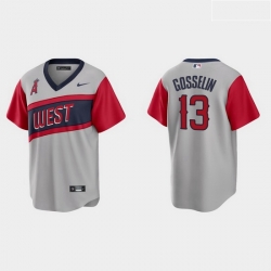 Men Los Angeles Angels 13 Phil Gosselin Men Nike Gray 2021 Little League Classic Game MLB Jersey