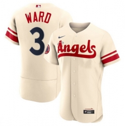 Men Los Angeles Angels 3 Taylor Ward 2022 Cream City Connect Flex Base Stitched Jerseyy