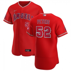 Men Los Angeles Angels 52 Dillon Peters Men Nike Red Alternate 2020 Flex Base Player MLB Jersey