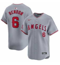 Men Los Angeles Angels 6 Anthony Rendon Grey Away Limited Stitched Baseball Jersey