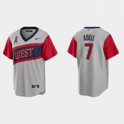 Men Los Angeles Angels 7 Jo Adell Men Nike Gray 2021 Little League Classic Game MLB Jersey