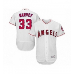 Mens Los Angeles Angels of Anaheim 33 Matt Harvey White Home Flex Base Authentic Collection Baseball Jersey