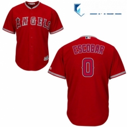 Mens Majestic Los Angeles Angels of Anaheim 0 Yunel Escobar Replica Red Alternate Cool Base MLB Jersey 