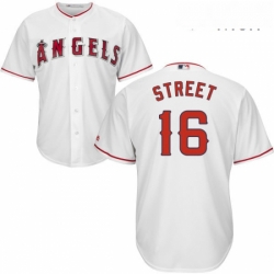 Mens Majestic Los Angeles Angels of Anaheim 16 Huston Street Replica White Home Cool Base MLB Jersey