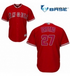 Mens Majestic Los Angeles Angels of Anaheim 27 Darin Erstad Replica Red Alternate Cool Base MLB Jersey 