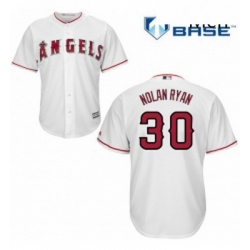 Mens Majestic Los Angeles Angels of Anaheim 30 Nolan Ryan Replica White Home Cool Base MLB Jersey